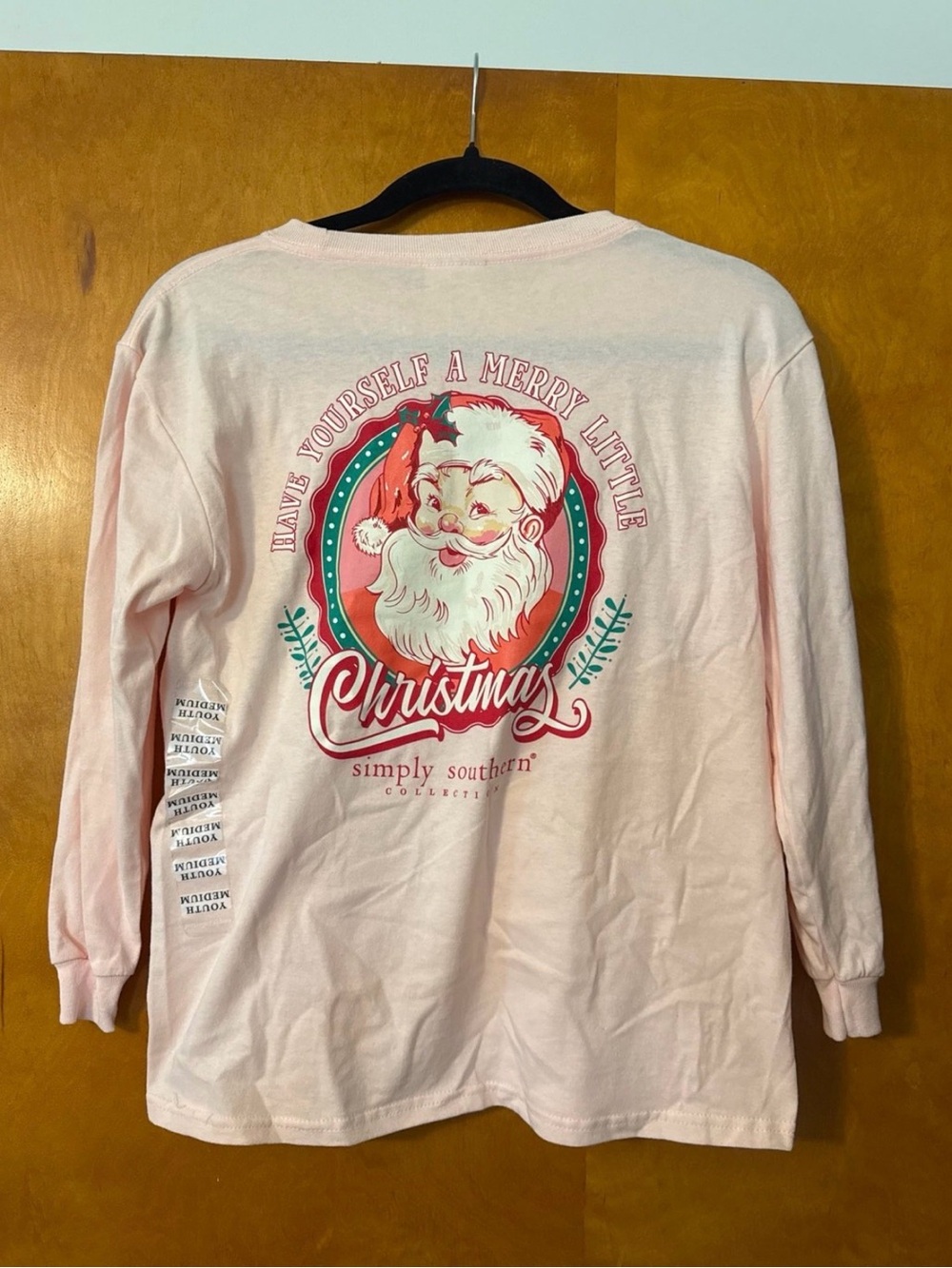 Simply Southern Pink Christmas Santa Long Sleeve Tee